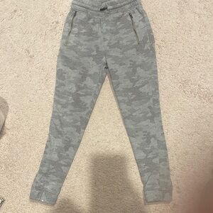 Gray Camouflage Sweatpants with Tapered Fit